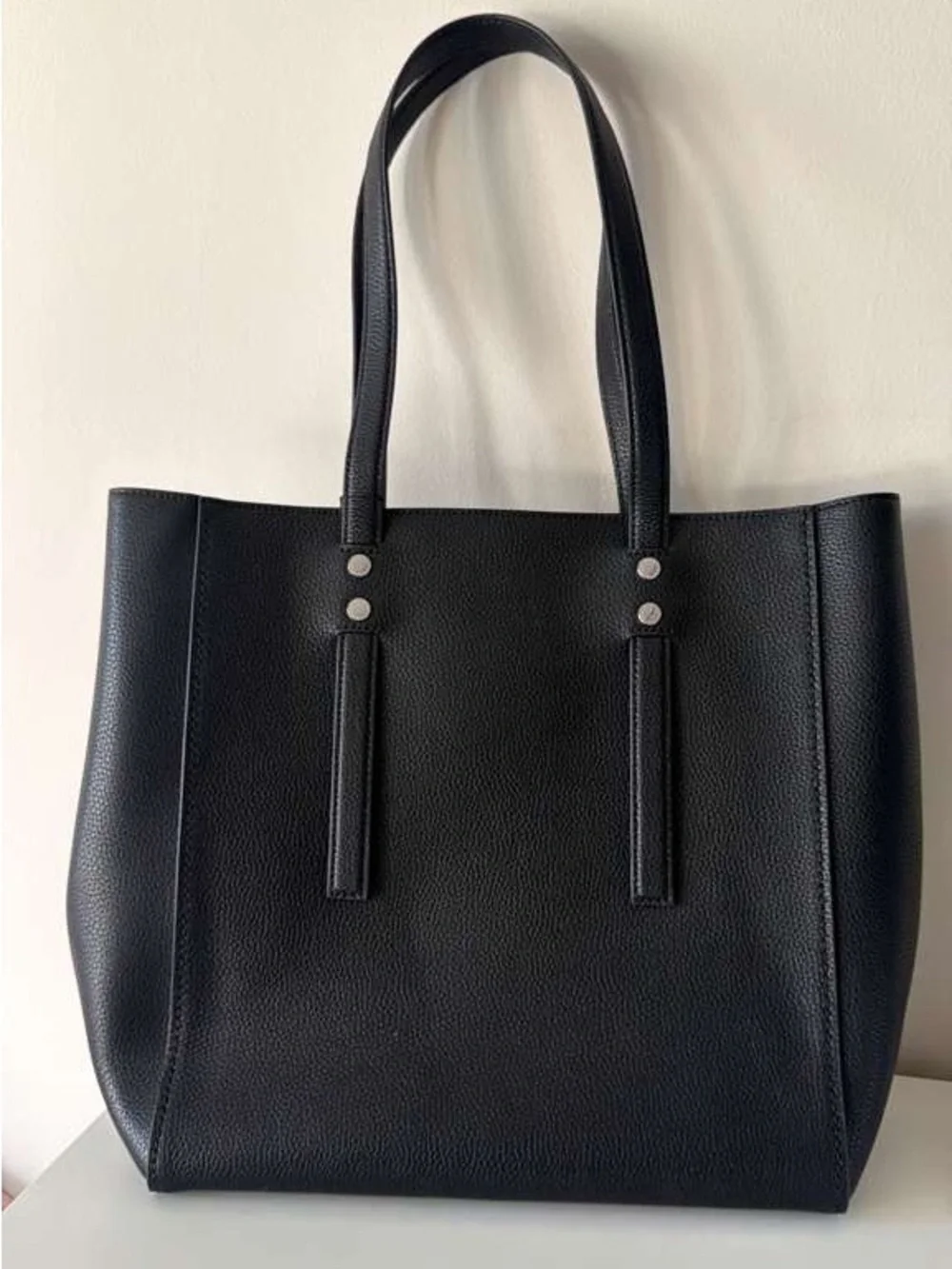 Marc Jacobs Black Pebbled Leather Tote Bag Zip Top Large Shoulder Authentic NWT - Picture 5 of 6